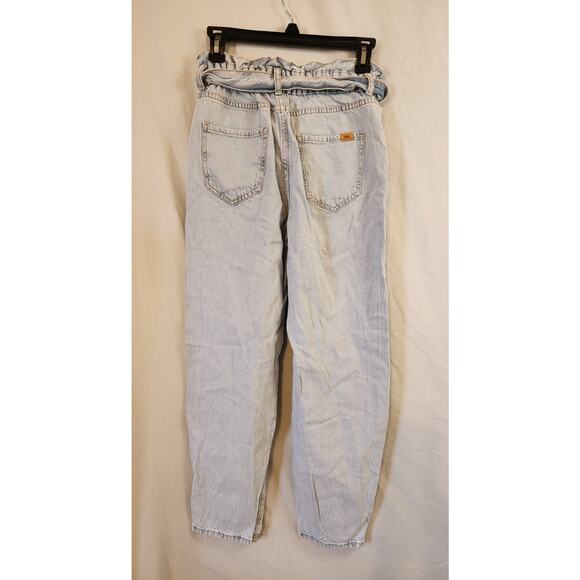 ZARA 90s Style HIgh Waist Acid Wash with Tie Jeans Size 2 - Picture 2 of 5
